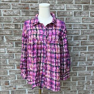 Entro Pink Plaid Women's Top